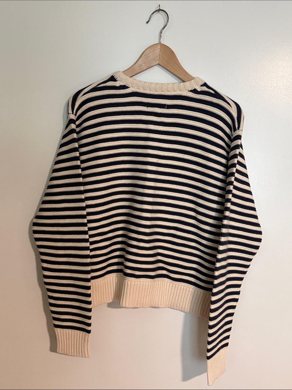 Toad&Co Navy and Cream Striped Button Cardigan Large - Picture 2 of 3